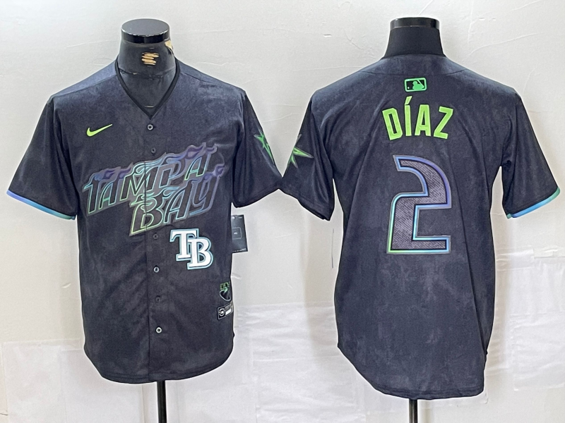 Men Tampa Bay Rays #2 Yandy Diaz Nike MLB Limited City Connect Black 2024 Jersey style 2->tampa bay rays->MLB Jersey